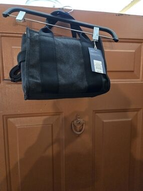 Black Women's Canvas Tote Bag with Shoulder Strap